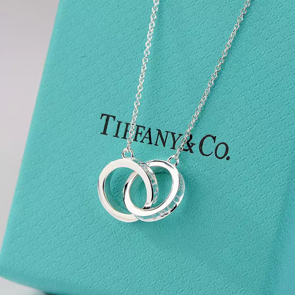 Tiffany Silver Double Circle Necklace